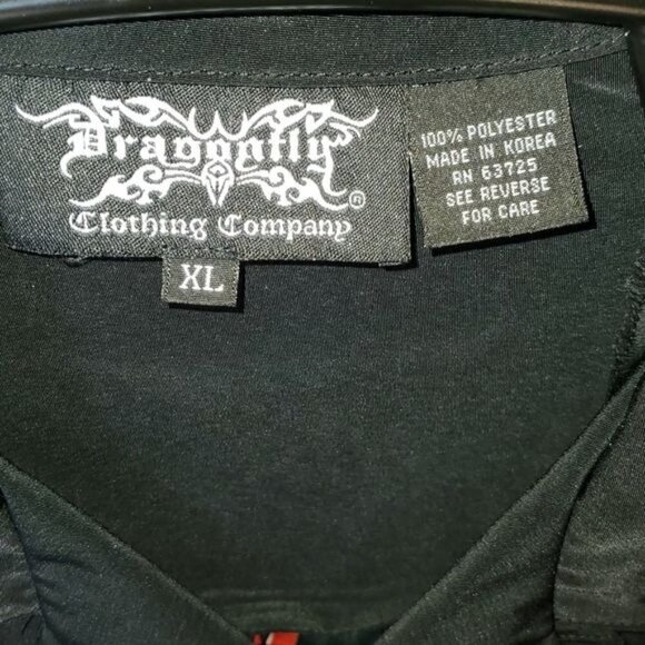 Dragonfly Clothing Co. Fire Eagle Skull Motor Buttondown Short Slv Sz XL Shirt - Picture 3 of 12